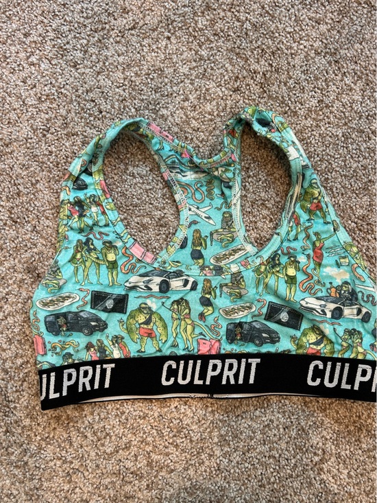 Culprit Other - Culprit x Super Slutty Snake Cozy Bralette Lounge Sports Bra. Graphic lizards.